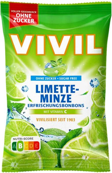 VIVIL - Limette-Minze Erfrischungsbonbons ohne Zucker 120g